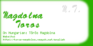 magdolna toros business card